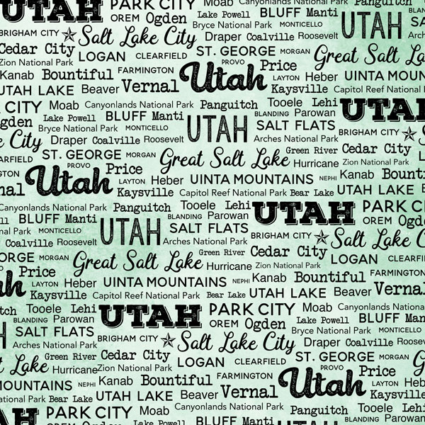 SCRAPBOOK CUSTOMS POSTAGE MAP 12X12 UTAH