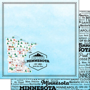 SCRAPBOOK CUSTOMS POSTAGE MAP 12X12 MINNESOTA
