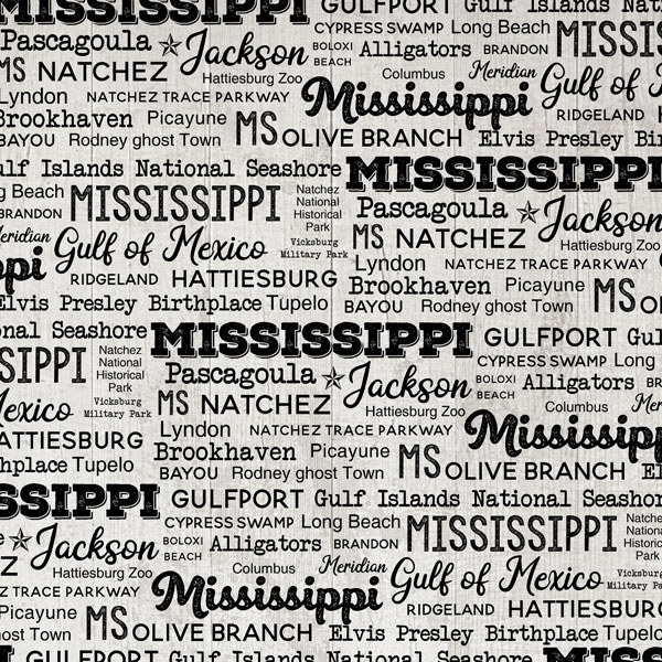 SCRAPBOOK CUSTOMS POSTAGE MAP 12X12 MISSISSIPPI