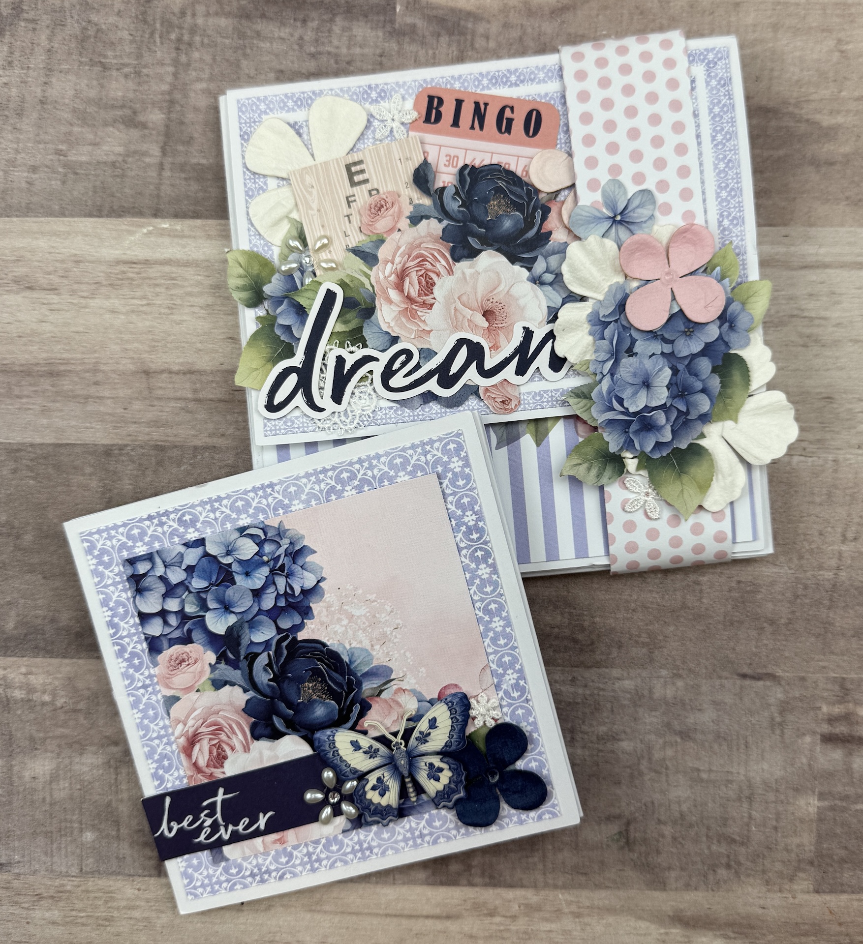 Uniquely Creative Indigo Bloom Square Flip Folio Album