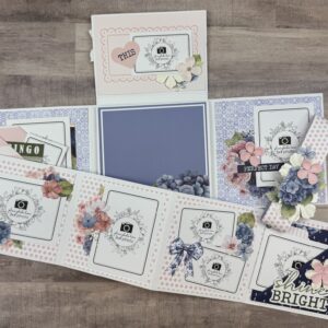 Uniquely Creative Indigo Bloom Square Flip Folio Album