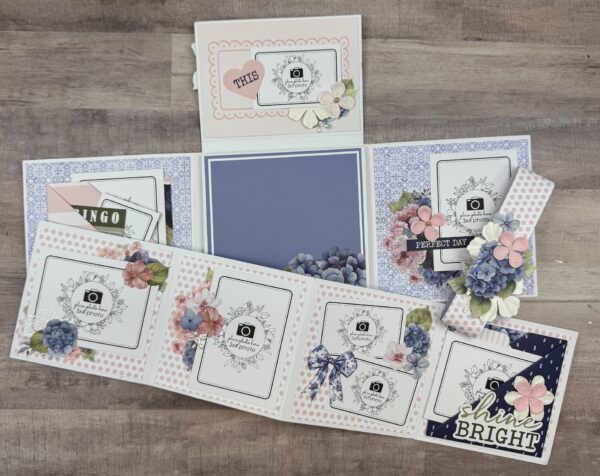 Uniquely Creative Indigo Bloom Square Flip Folio Album