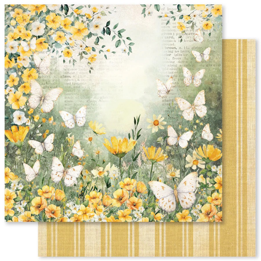 Paper Roses Bees & Butterflies A 12 X 12 Paper
