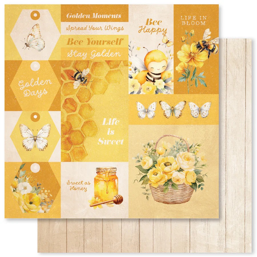 Paper Roses Bees & Butterflies Basics A 12 X 12 Paper