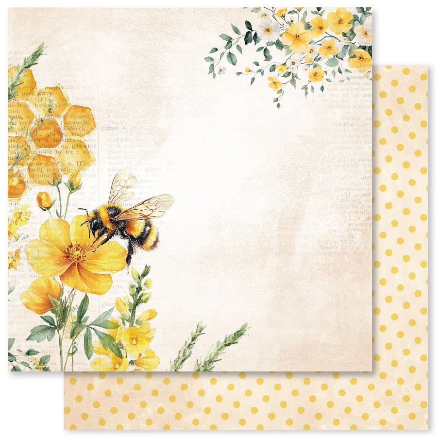 Paper Roses Bees & Butterflies Basics D 12 X 12 Paper