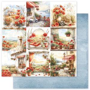 Paper Roses Poppy Garden A 12 X 12 Paper