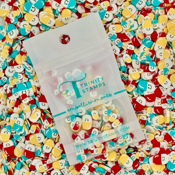 Trinity Stamps Clay Embellishment Happy Pills Trinity Stamps Clay Embellishment Happy Pills