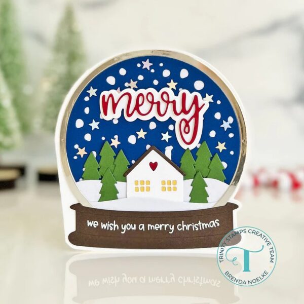 Trinity Stamps Die Snowglobe Shaped Card