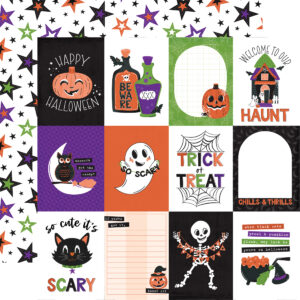 Echo Park Ghosts & Goblins 12X12 3X4 Journaling Cards