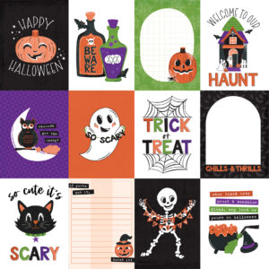 Echo Park Ghosts & Goblins 12X12 3X4 Journaling Cards