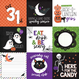 Echo Park Ghosts & Goblins 12X12 4X4 Journaling Cards