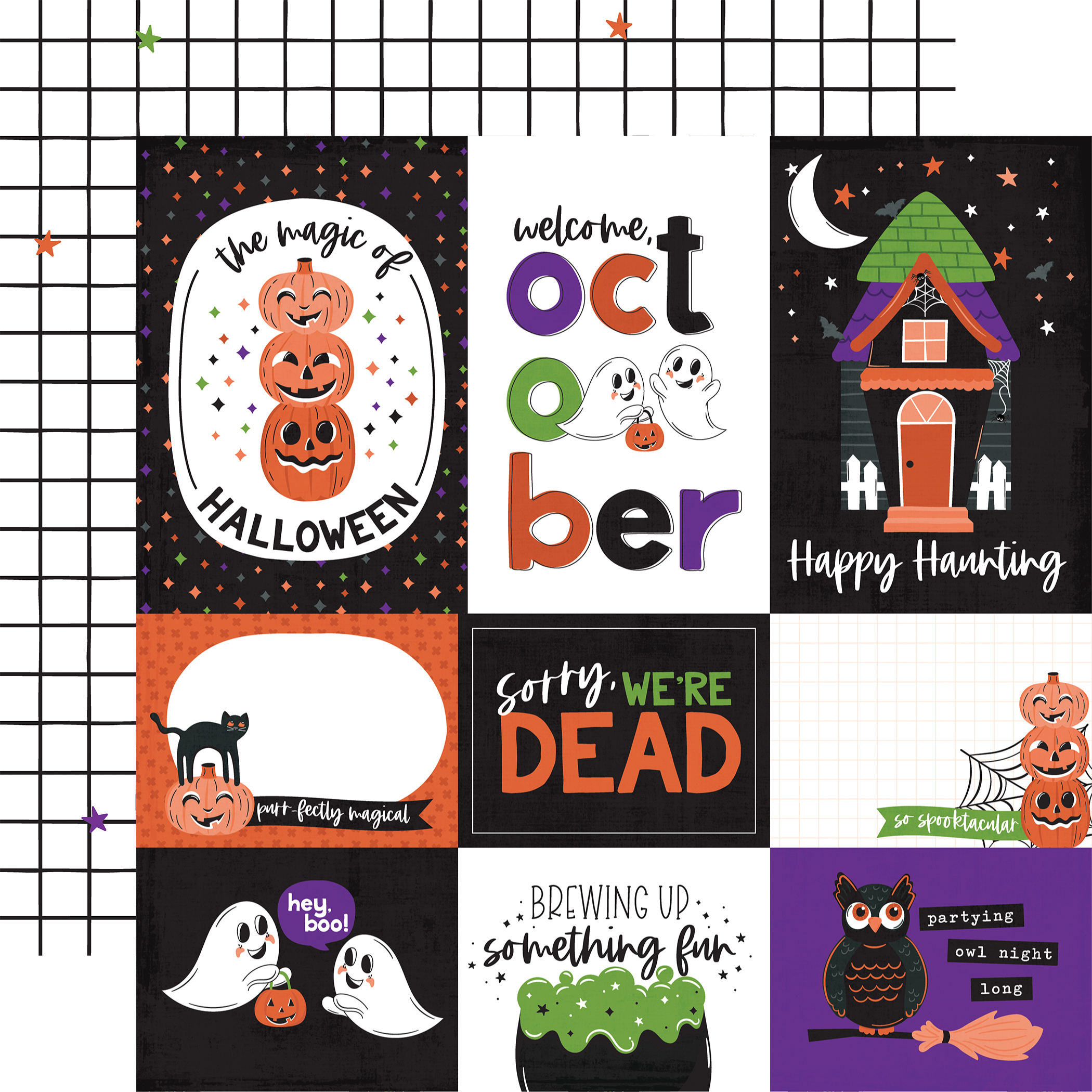 Echo Park Ghosts & Goblins 12X12 Multi Journaling Cards