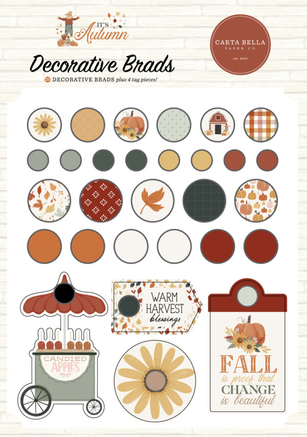 Carta Bella It's Autumn Decorative Brads