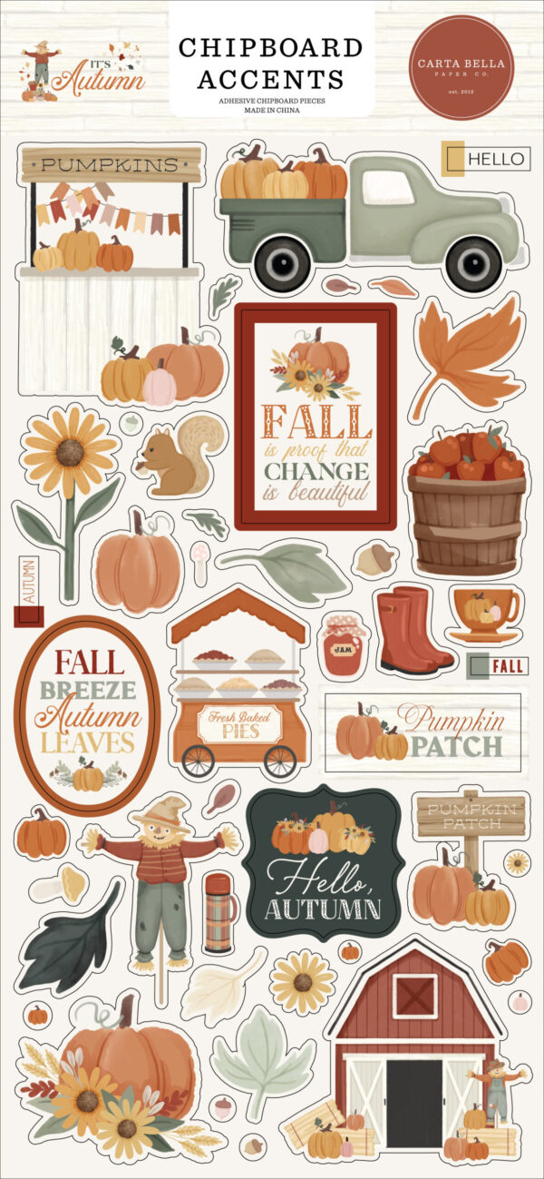 Carta Bella It's Autumn Chipboard Accents