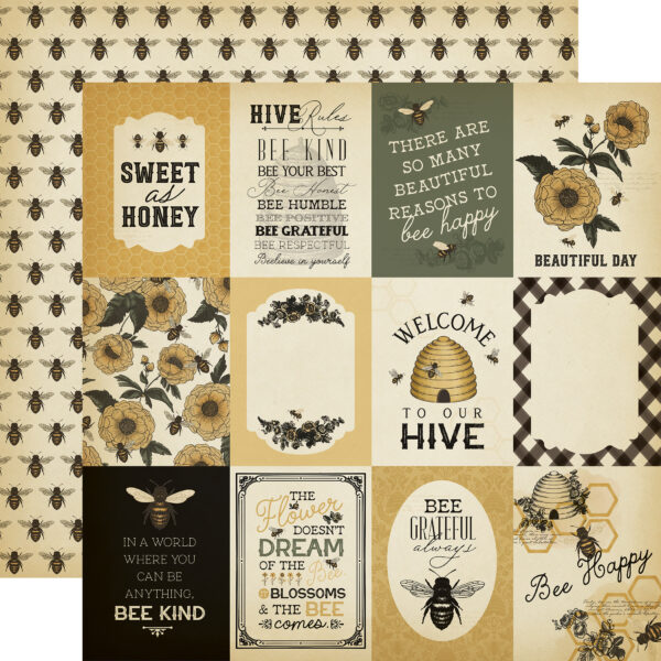 Carta Bella Honey Bee 12X12 3X4 Journaling Cards Carta Bella Honey Bee 12X12 3X4 Journaling Cards