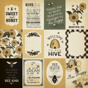 Carta Bella Honey Bee 12X12 3X4 Journaling Cards