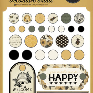 Carta Bella Honey Bee Decorative Brads