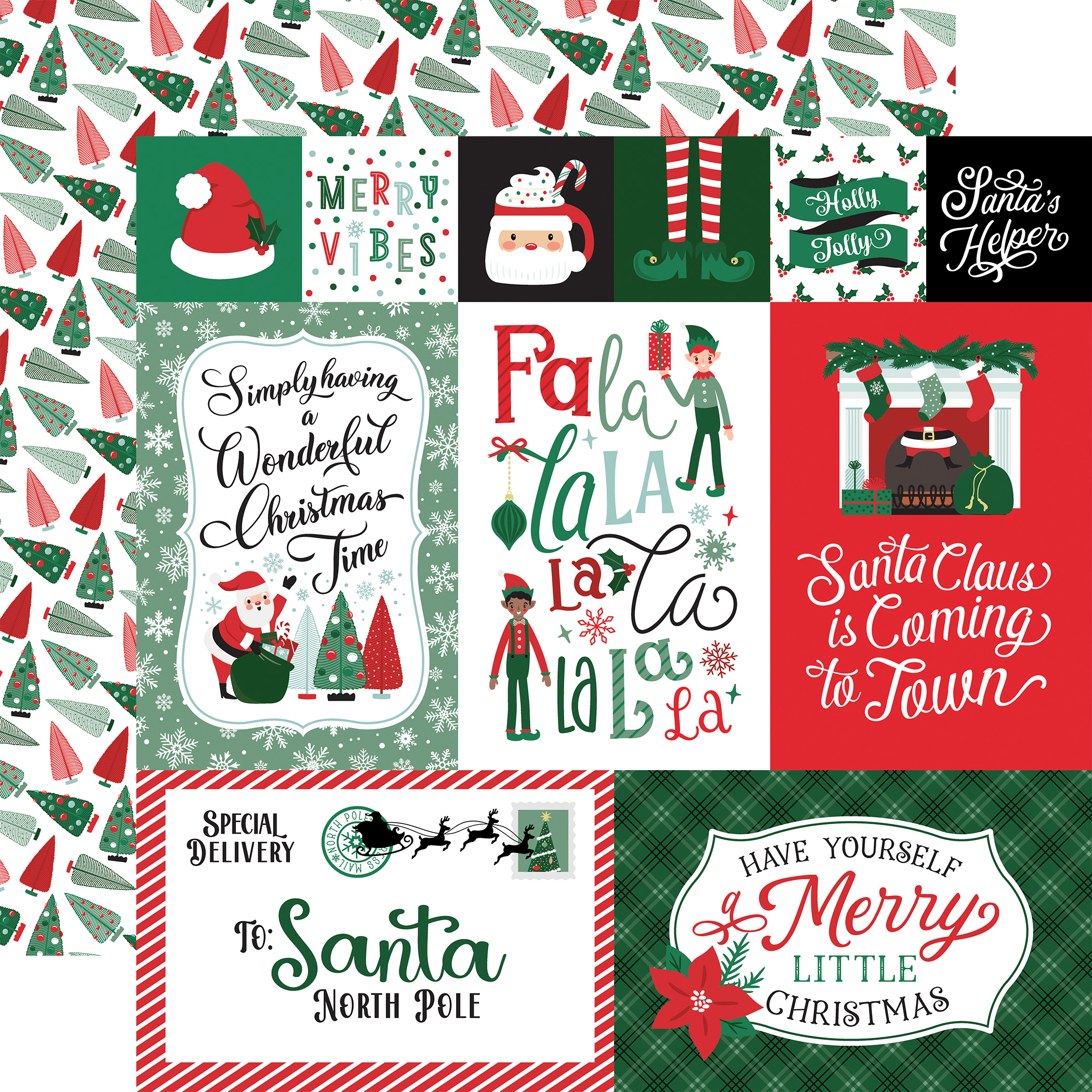 Echo Park Christmas Express 12X12 Multi Journaling Cards