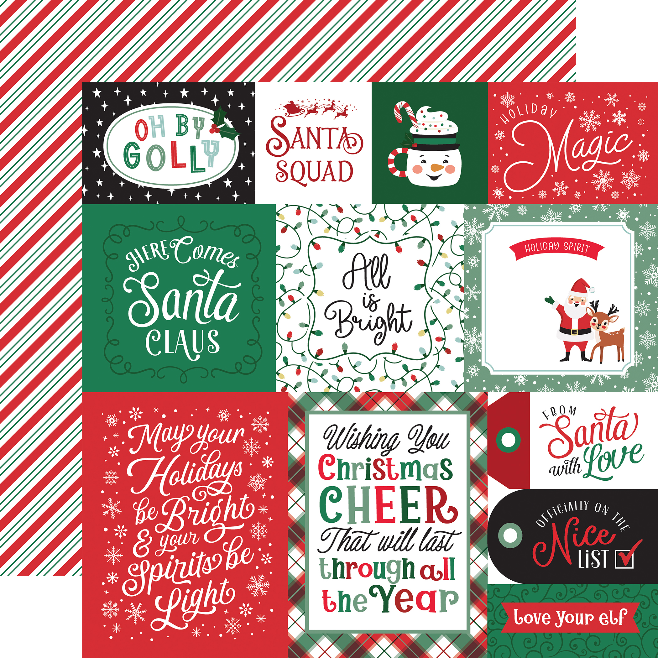 Echo Park Christmas Express 12X12 Cheer Journaling Cards