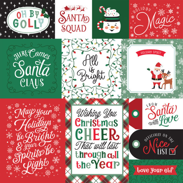 Echo Park Christmas Express 12X12 Cheer Journaling Cards