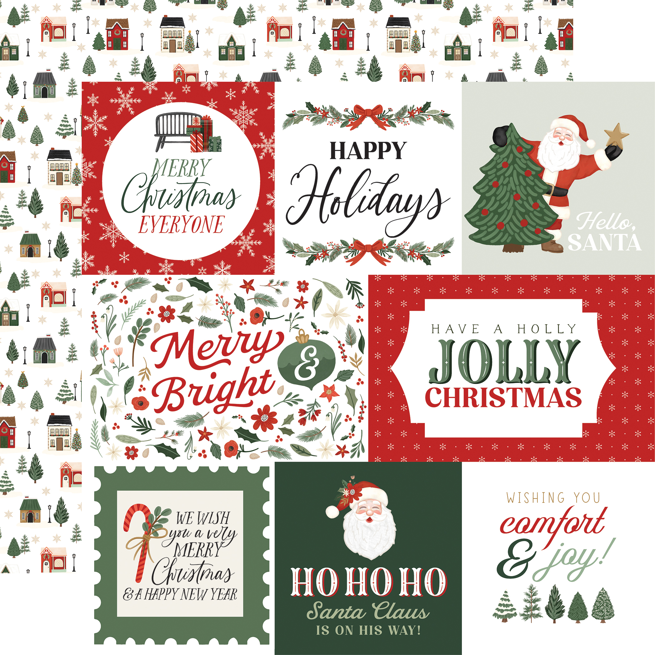 Carta Bella Christmas Village 12X12 Ho Ho Ho Journaling Cards