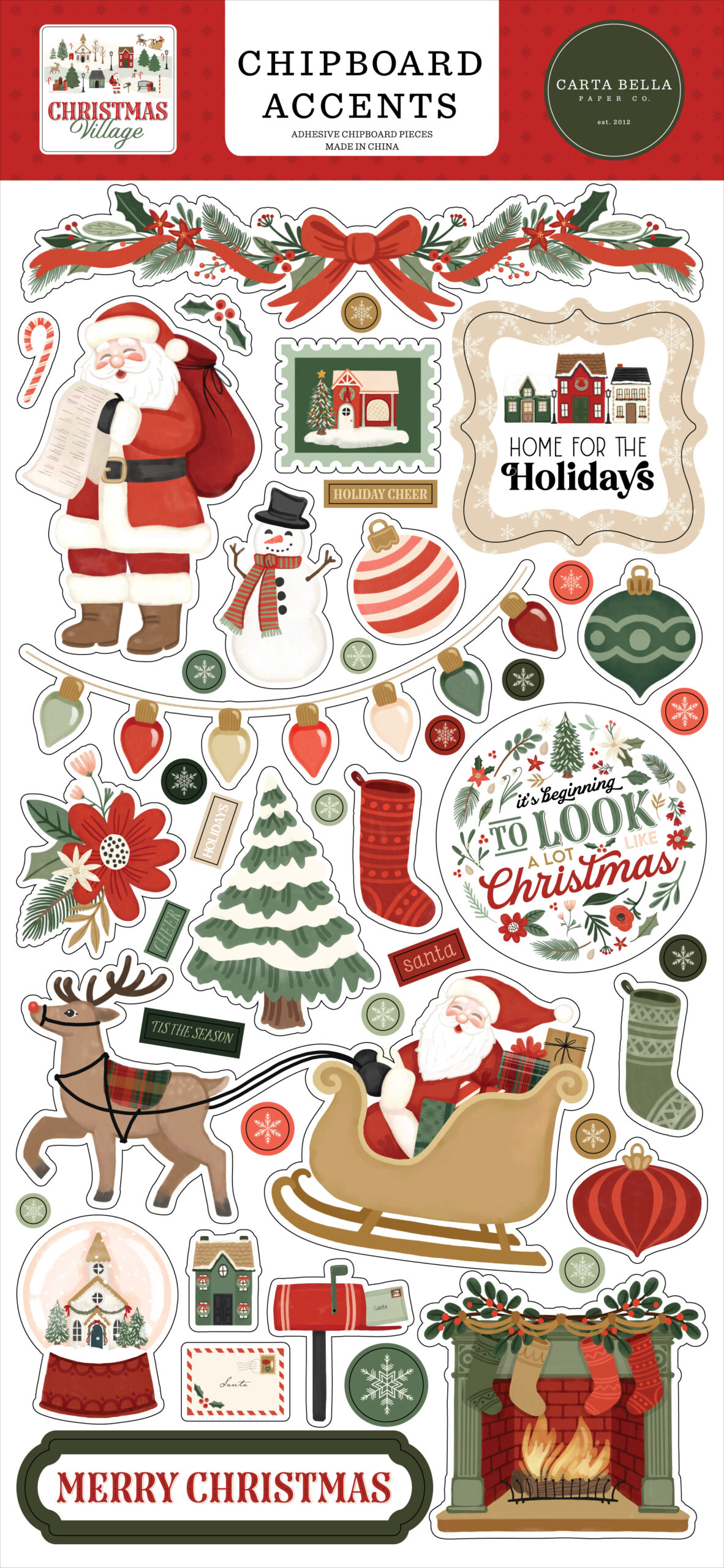 Carta Bella Christmas Village Chipboard Accents