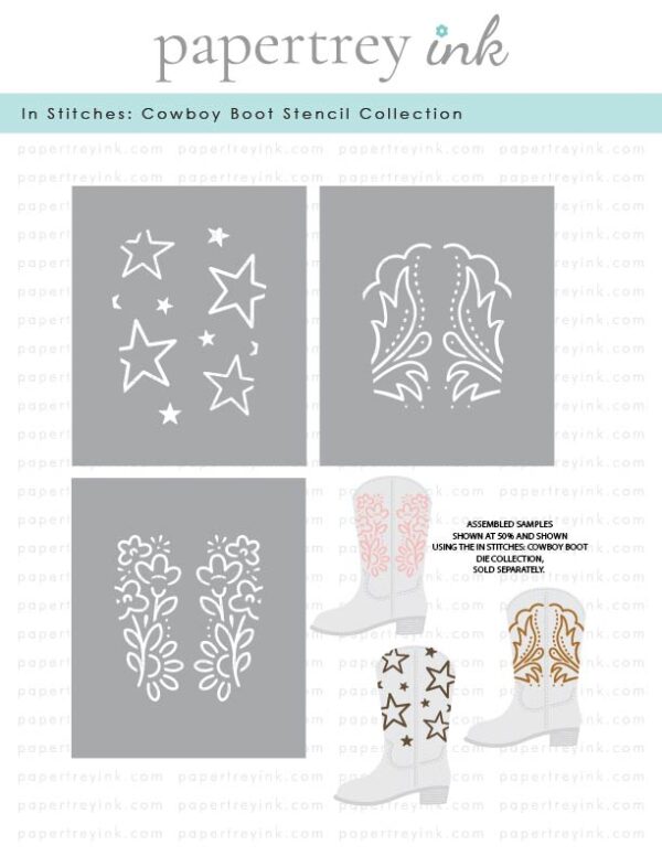 Papertrey Stencil in Stitches: Cowboy Boot Stencils