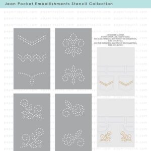Papertrey Stencil Jean Pocket Embellishments Stencils