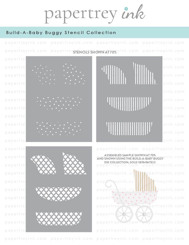 Papertrey Stencil Build-a-baby Buggy Stencils