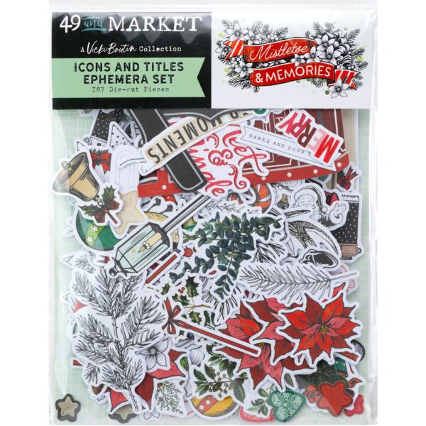 49 & MARKET VB MISTLETOE & MEMORIES ICONS AND TITLES EPHEMERA