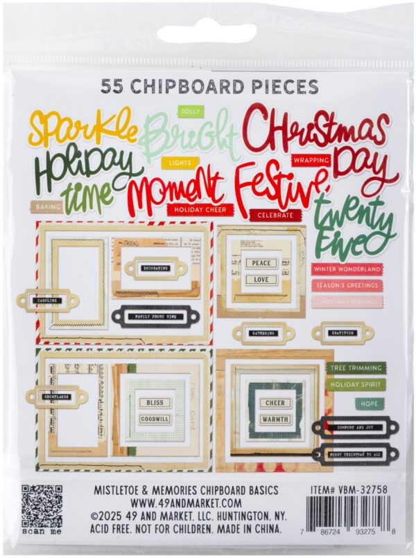 49 & MARKET VB MISTLETOE & MEMORIES CHIPBOARD BASICS