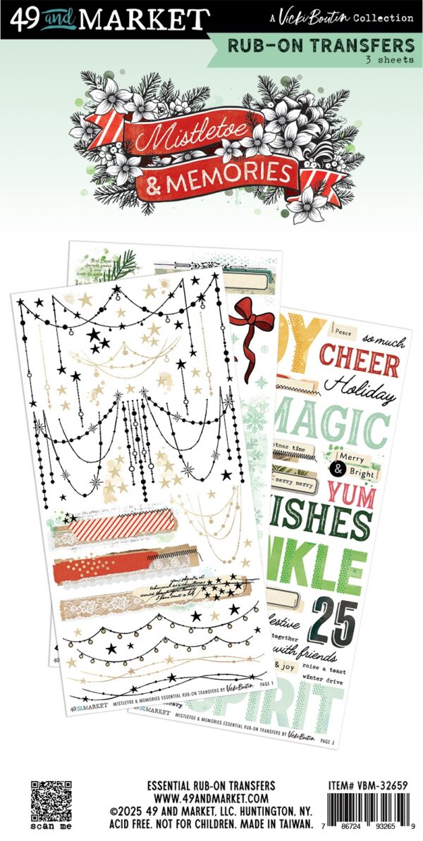 49 & VB MARKET MISTLETOE & MEMORIES RUB ONS