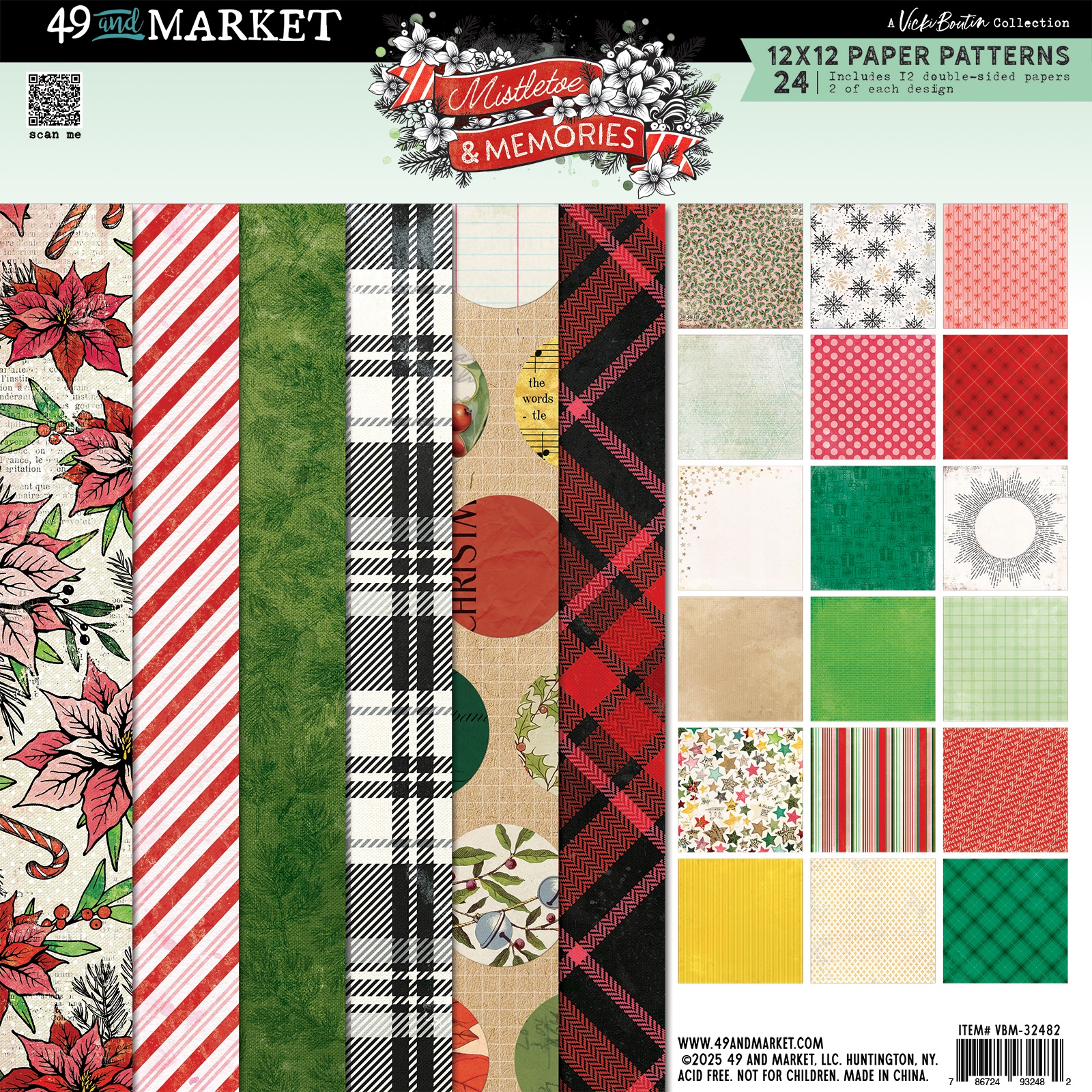49 & VB MARKET MISTLETOE & MEMORIES 12X12 PAPER PAD