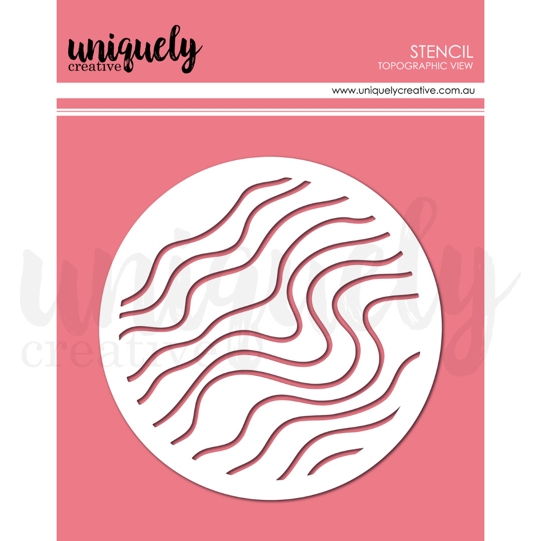 Uniquely Creative Filed Notes Topographic View Stencil