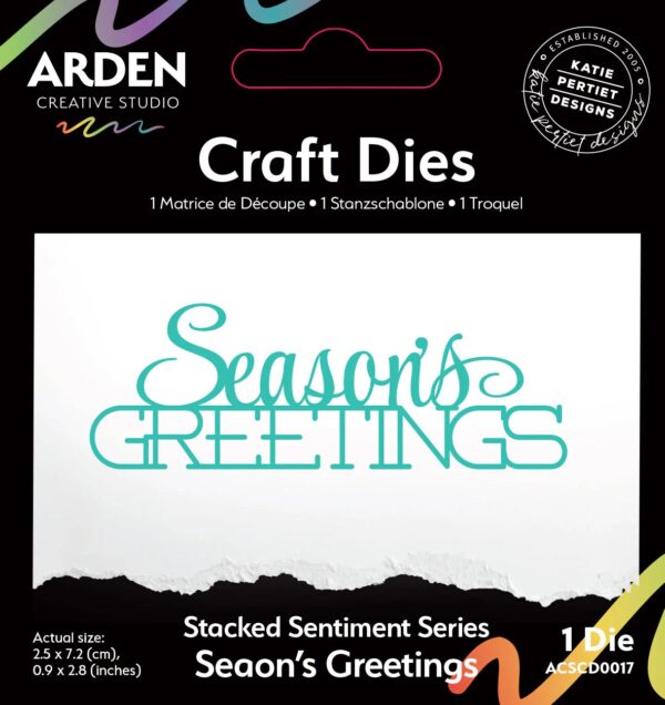 Arden Creative Studio Sentiment Series Stacked Season's Greetings Craft Die