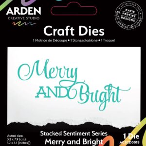 Arden Creative Studio Sentiment Series Stacked Merry and Bright Craft Die