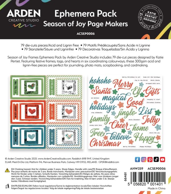 Arden Creative Studio Season of Joy Page Makers Ephemera Pack Arden Creative Studio Season of Joy Page Makers Ephemera Pack