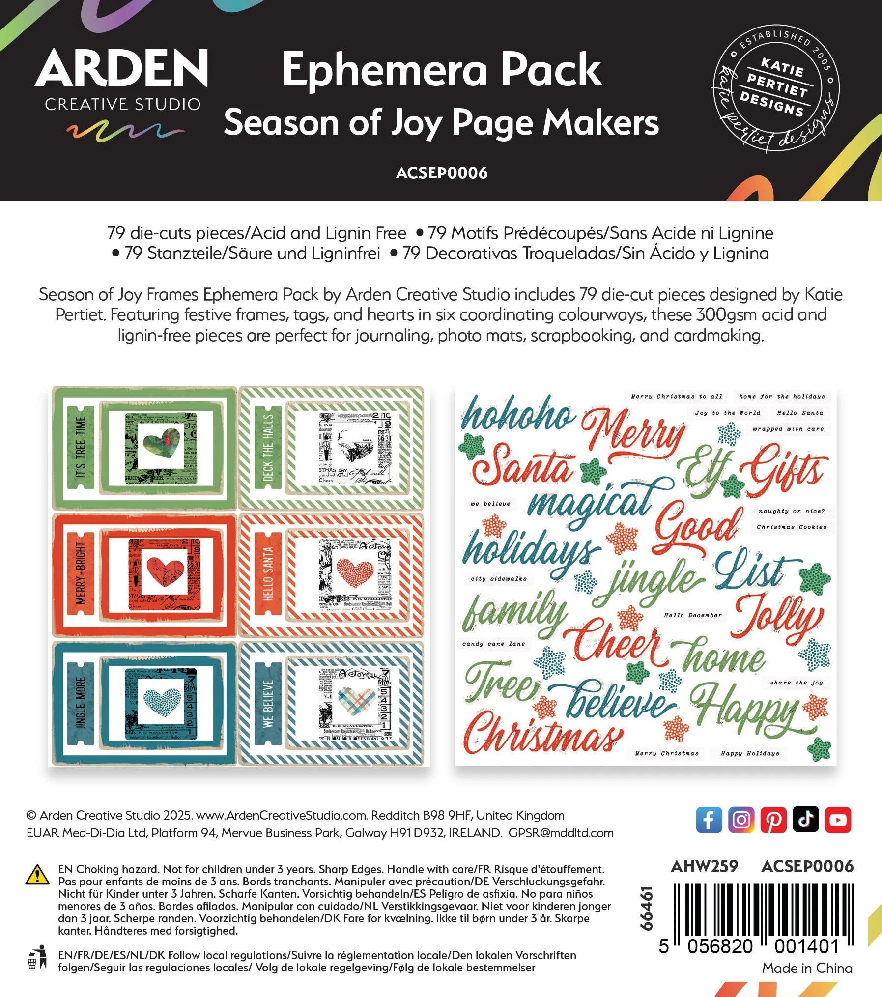 Arden Creative Studio Season of Joy Page Makers Ephemera Pack