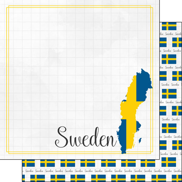 SCRAPBOOK CUSTOMS 12X12 SWEDEN ADVENTURE BORDER