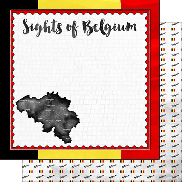SCRAPBOOK CUSTOMS 12X12 BELGIUM FLAG SIGHTS