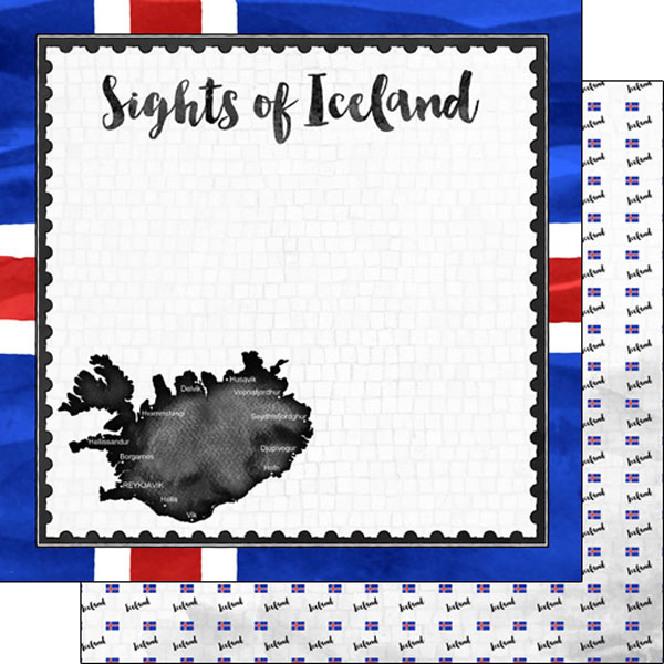 SCRAPBOOK CUSTOMS 12X12 ICELAND FLAG SIGHTS