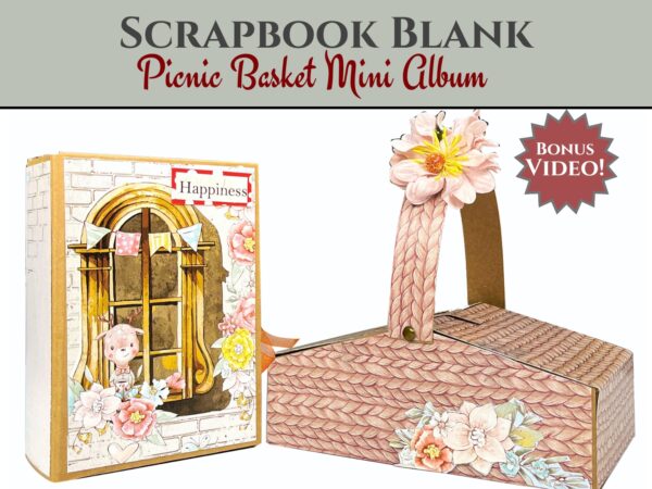 Craftreat Album Base Picnic Basket Mini Album Black