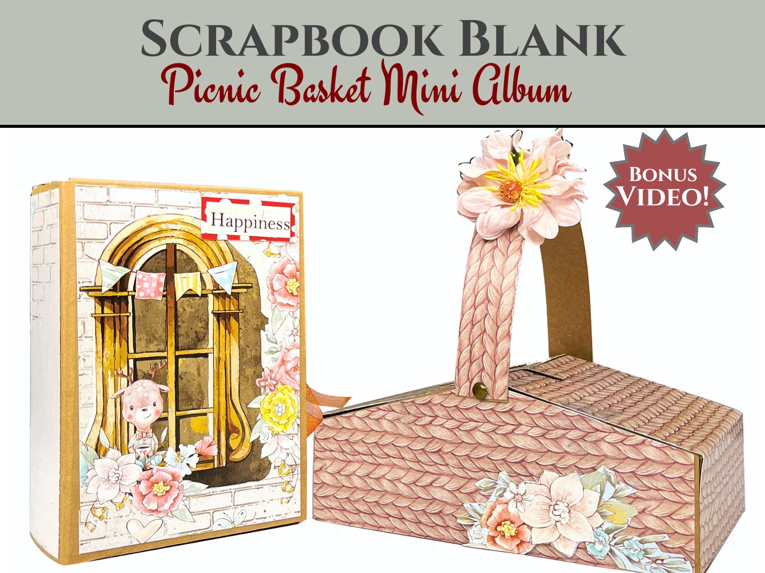 Craftreat Album Base Picnic Basket Mini Album Black