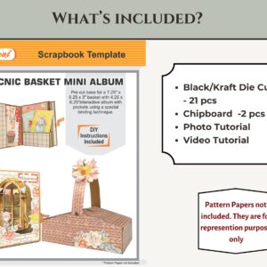 Craftreat Album Base Picnic Basket Mini Album Black