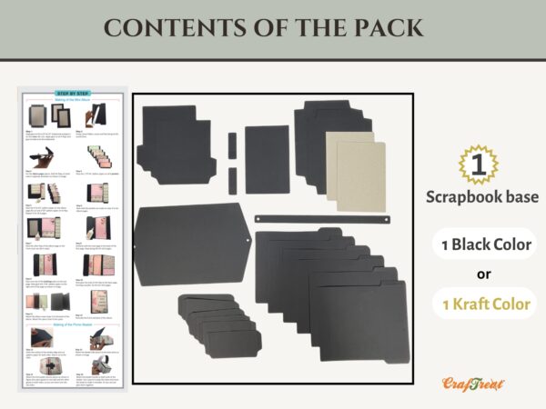 Craftreat Album Base Picnic Basket Mini Album Black