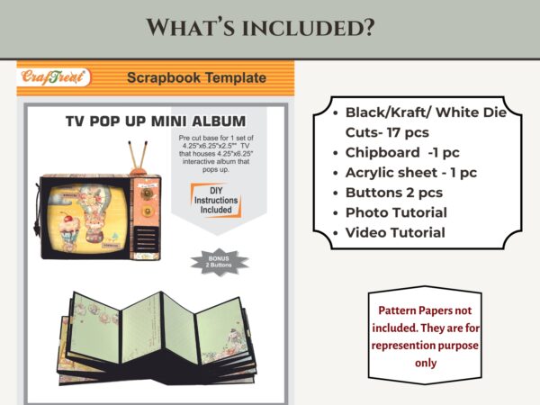 Craftreat Album Base TV Pop Up Mini Album Black