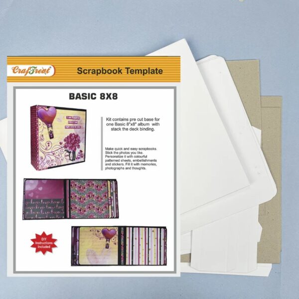 Craftreat Scrapbook Blanks Basic 8X8 White Color