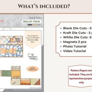 Craftreat Scrapbook Blank Quick Folio Wallet Black, Kraft and White