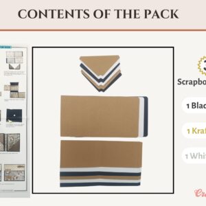 Craftreat Scrapbook Blank Quick Folio Wallet Black, Kraft and White