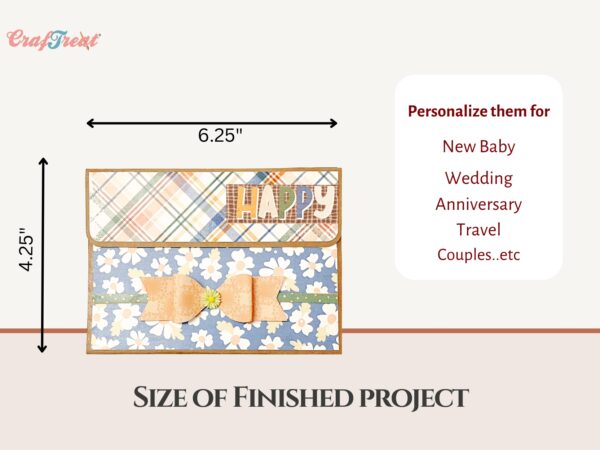 Craftreat Scrapbook Blank Quick Folio Wallet Black, Kraft and White